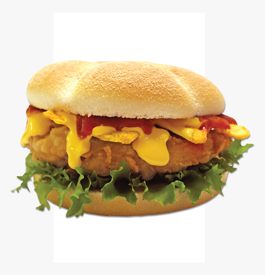 Share Something Tasty - Chunky Chicken Oozy And Crunchy Burger, HD Png Download, Free Download