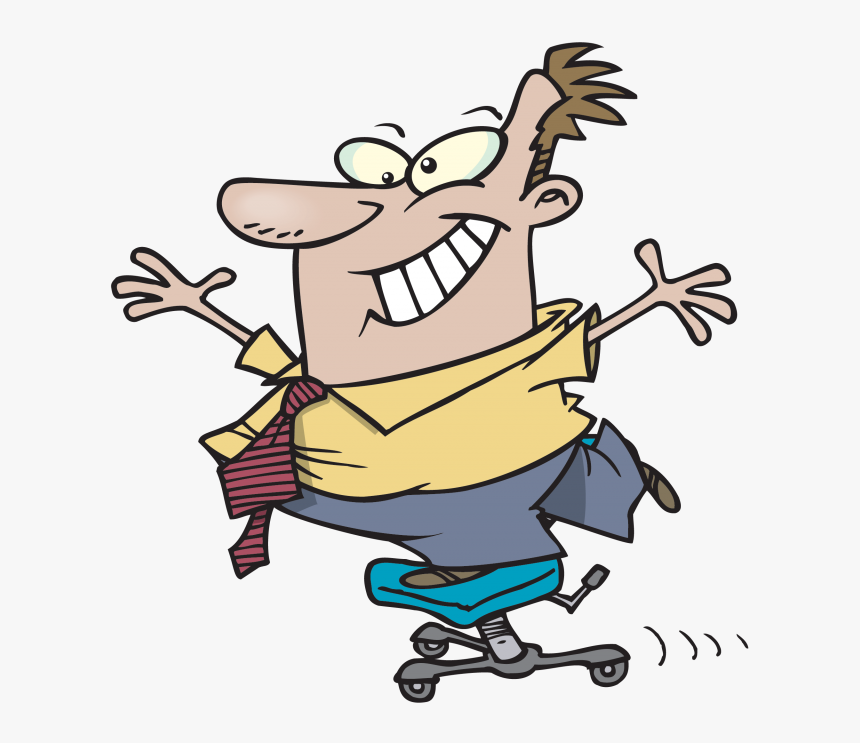 Funny Workplace - Cartoon Standing On A Chair, HD Png Download, Free Download