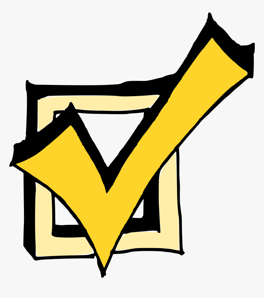 Yellow Check Mark Painted, HD Png Download, Free Download