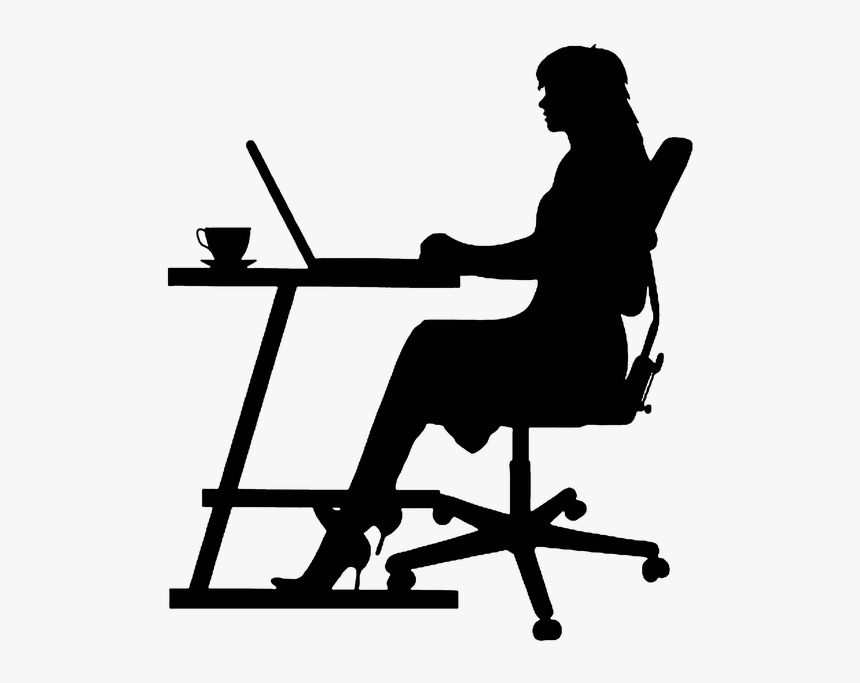 Summer Reading And Women Writers - Silhouette Woman Writing Png, Transparent Png, Free Download