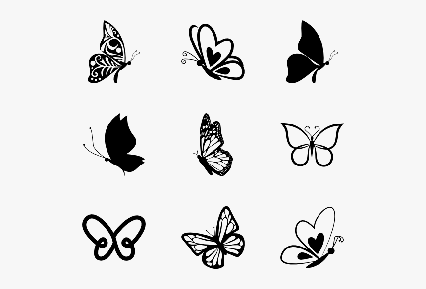 Butterfly,leaf,moths And Butterflies,black And White,wing,line - Black And White Transparent Background Transparent, HD Png Download, Free Download