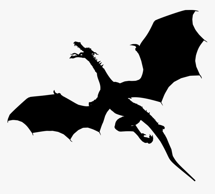 Flying Dragon Silhouette - Flying Dragon Silhouette Png, Transparent Png, Free Download