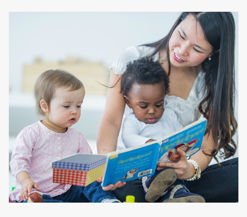 Woman With Children Reading - Child Care, HD Png Download, Free Download