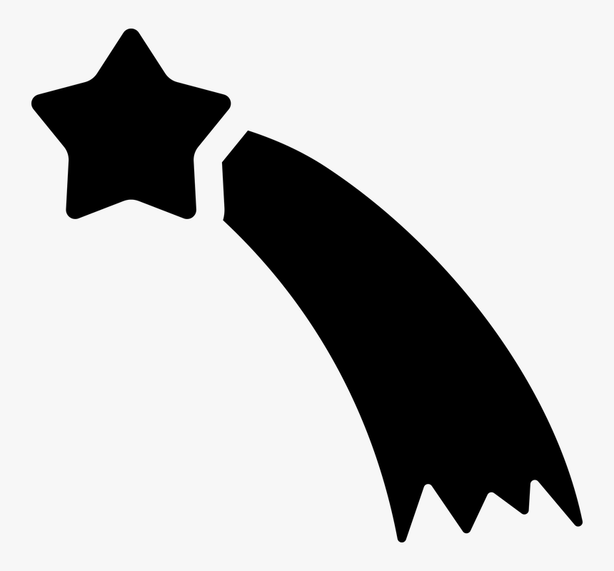 Shooting Star, Star, Kite - Shooting Star Silhouette Clip Art, HD Png Download, Free Download