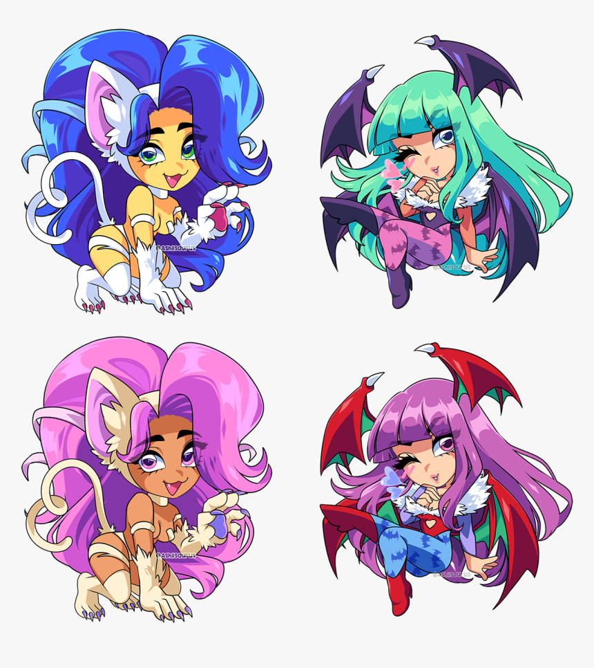 Morrigan & Felicia ♡ - Cartoon, HD Png Download, Free Download