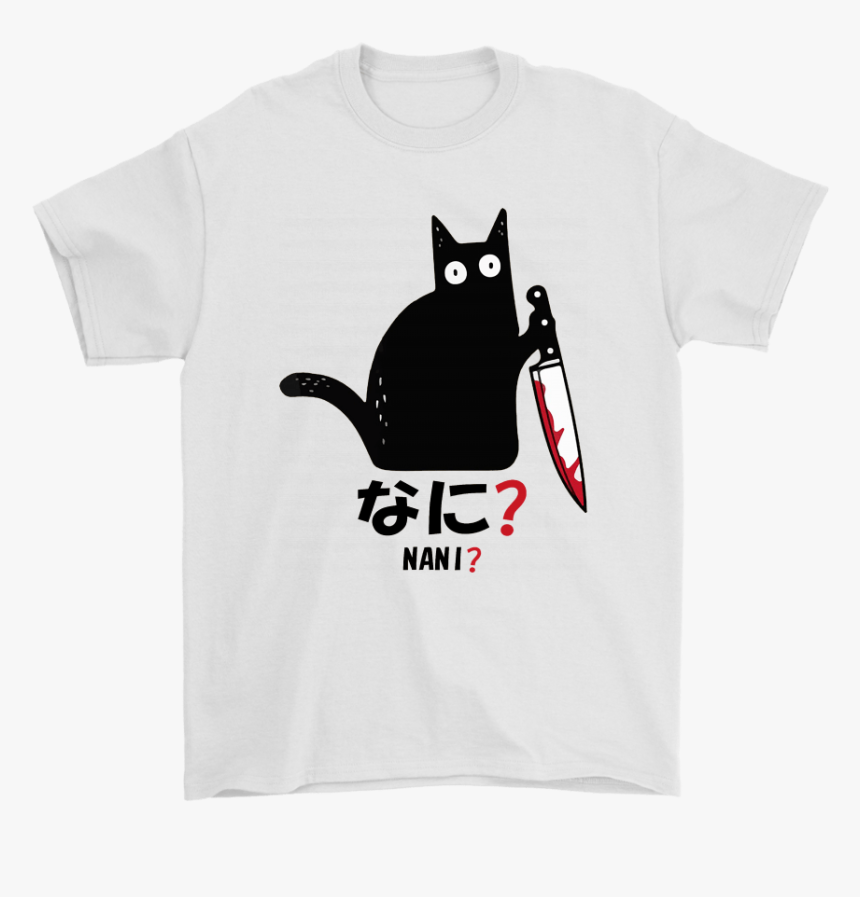 Cat Killer Bloody Knife Nani Japanese Characters Shirts - Cat What Murderous Black Cat With Knife T Shirt, HD Png Download, Free Download