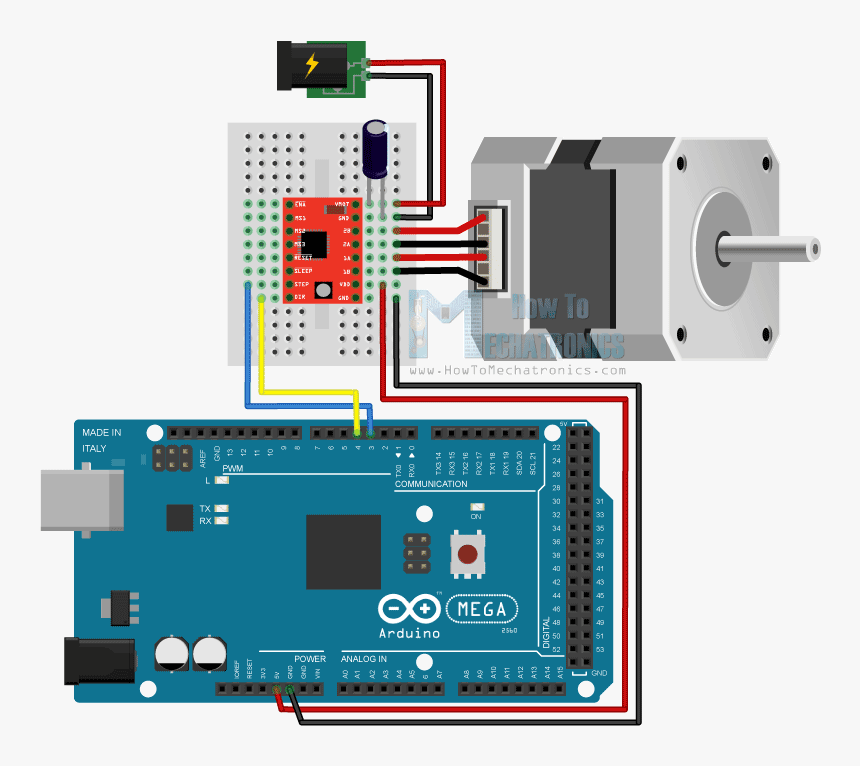 Controlling Stepper Motor Circuit Schematics - Arduino Mega Rgb Led, HD Png Download, Free Download