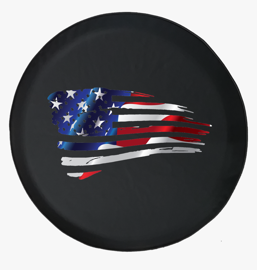 Jeep Wrangler Tire Cover With Waving American Flag - Circle, HD Png Download, Free Download