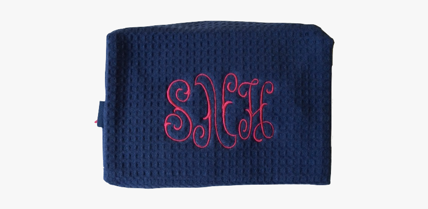 Monogrammed Waffle Weave Cosmetic Case - Electric Blue, HD Png Download, Free Download