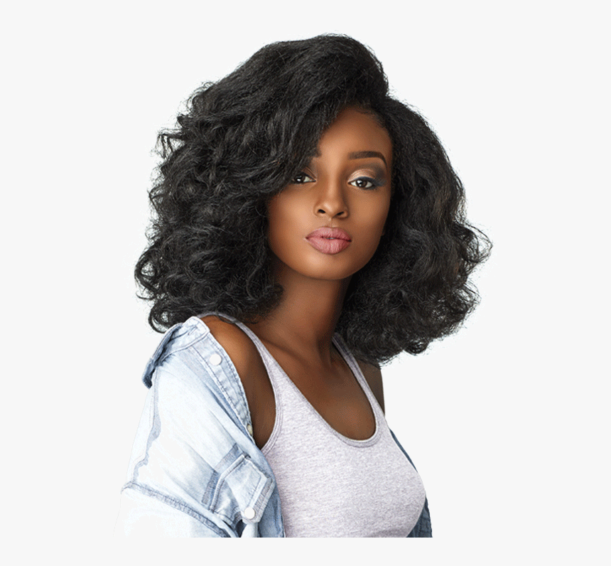 Instant Weave Half Wig - Black Hair Flat Iron Curls, HD Png Download, Free Download