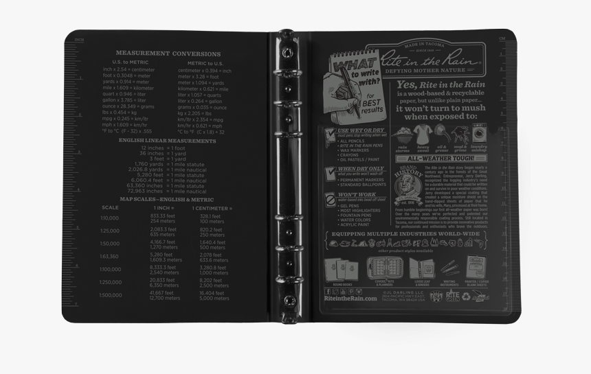 Ritr Binder Black Open - Book, HD Png Download, Free Download