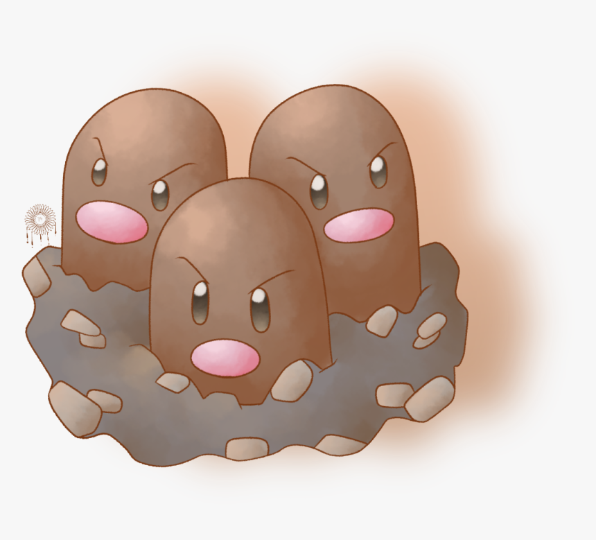 A Team Of Diglett Triplets - Cartoon, HD Png Download, Free Download