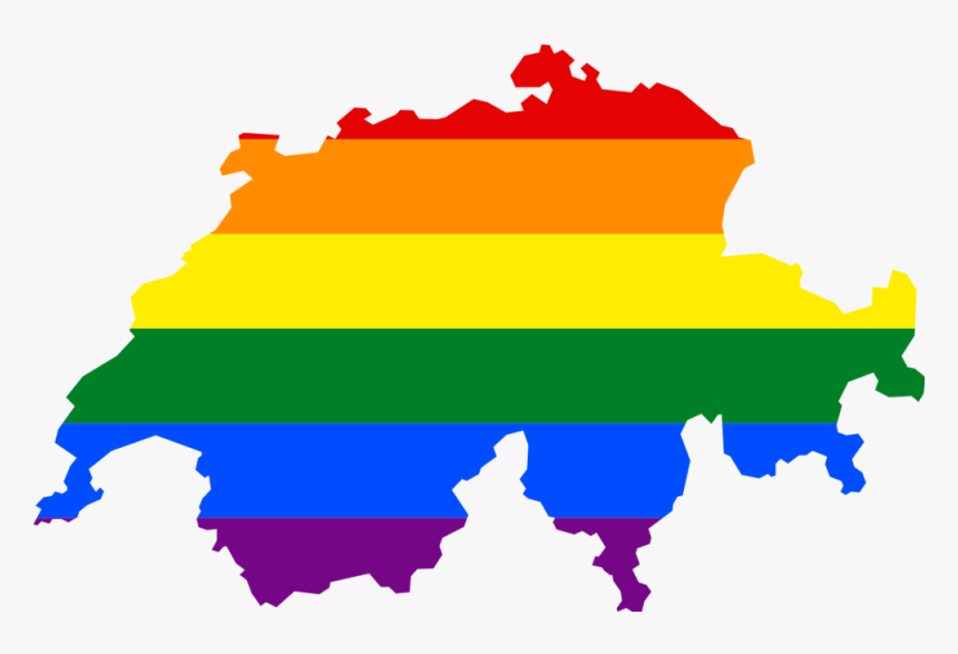 Lgbt Flag Map Of Switzerland - Switzerland Flag Map, HD Png Download, Free Download