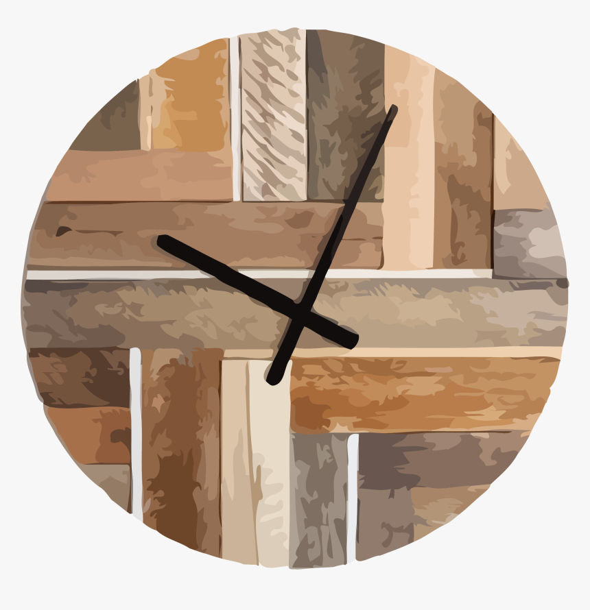Wood Clock Parke Clipart Png - Clock Made Of Wood, Transparent Png, Free Download