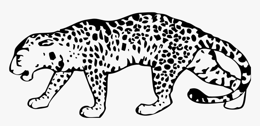 Black And White Leopard Clip Art, HD Png Download, Free Download