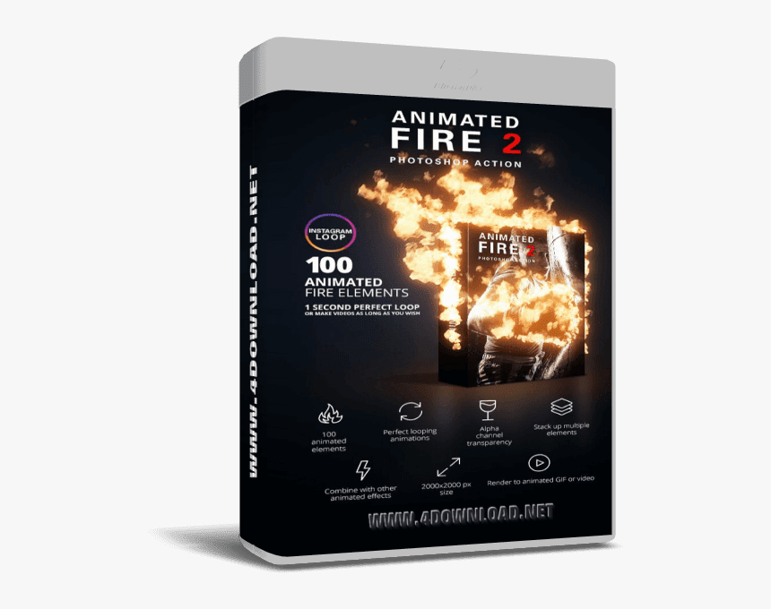 Animated Fire 2 Photoshop Action, HD Png Download, Free Download