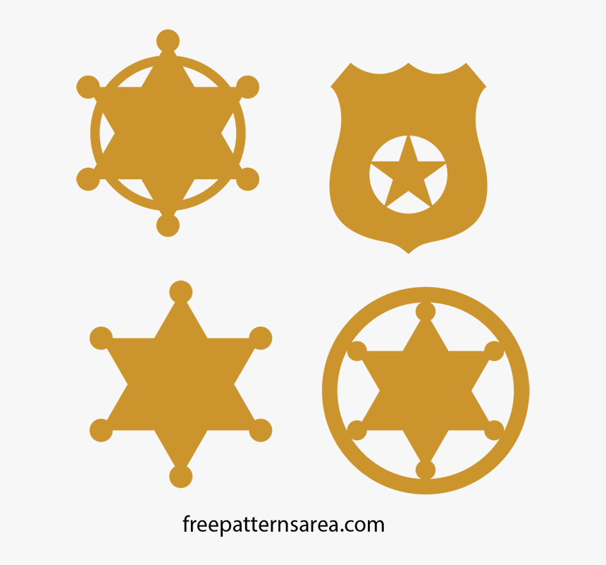Sheriff Badge Clipart Black And White, HD Png Download, Free Download