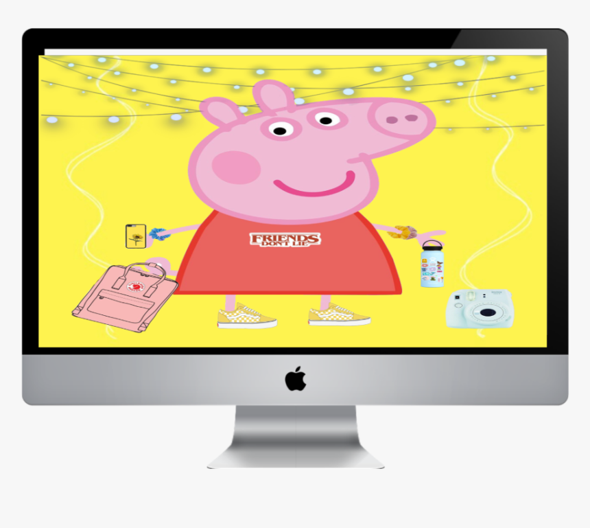 #peppa Pig #computer #funny #twt#gacha - Led-backlit Lcd Display, HD Png Download, Free Download