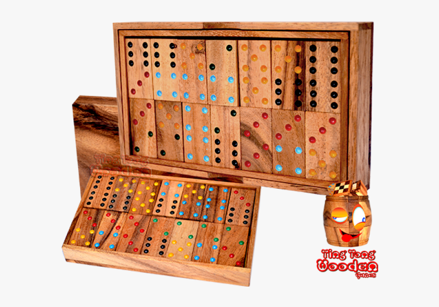 Domino Box 6 Domino Game With 28 Wooden Samanea Dominoes - Wooden Block, HD Png Download, Free Download