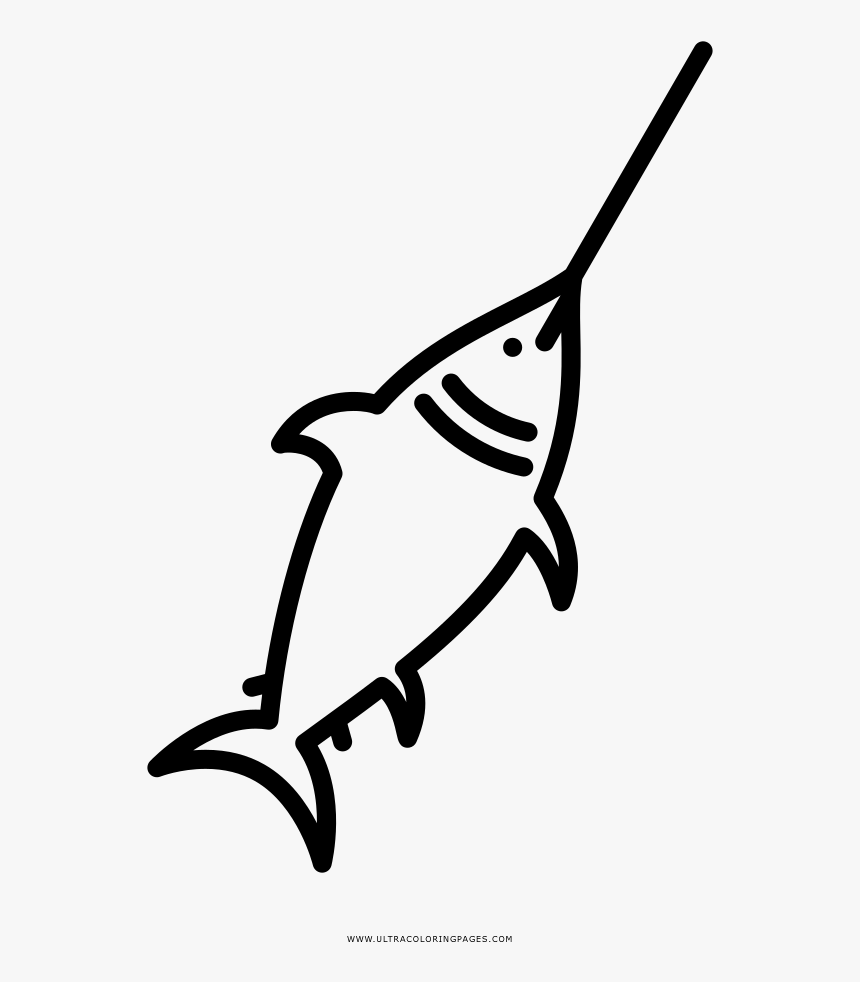 Swordfish Coloring Page - Fishing Transparent Drawing, HD Png Download, Free Download