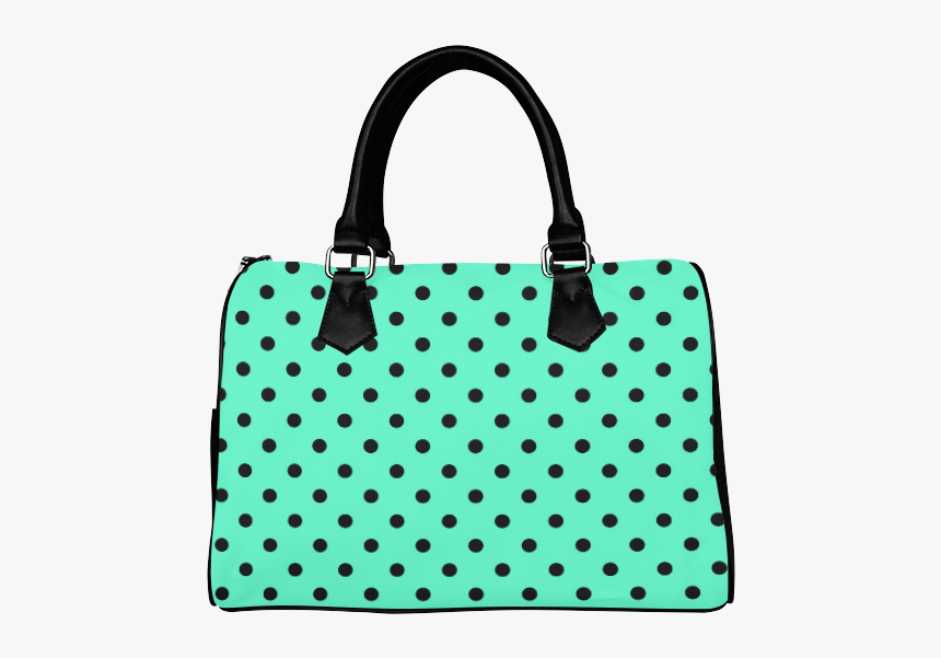 Retro Mint Black Polka Dots Pattern Boston Handbag - Black And White Mickey Mouse Bag, HD Png Download, Free Download