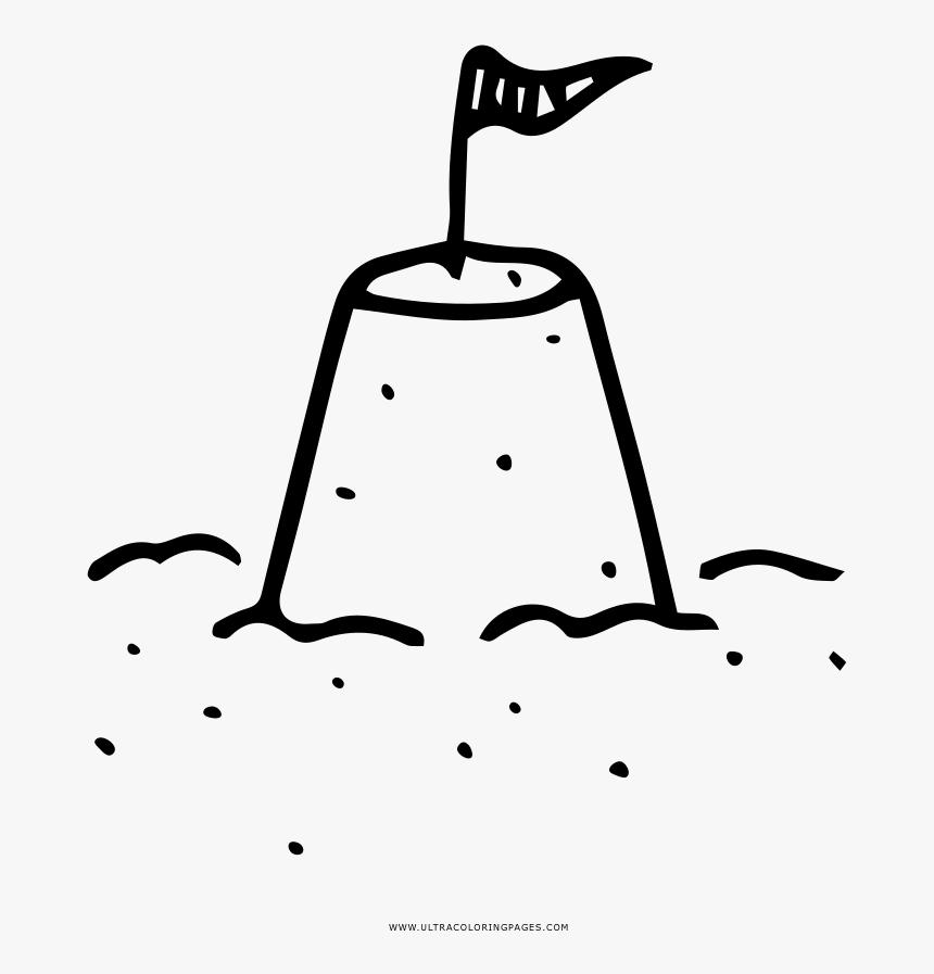 Sand Castle Coloring Page - Castillos De Arena Para Dibujar, HD Png Download, Free Download