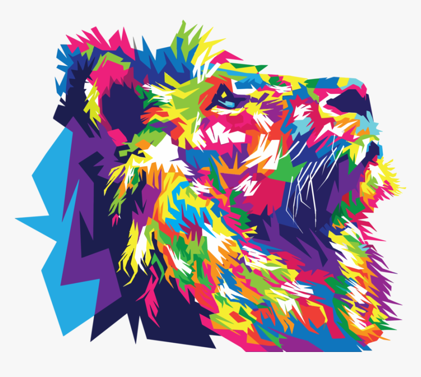 Rainbow Lion Png - Lion, Transparent Png, Free Download