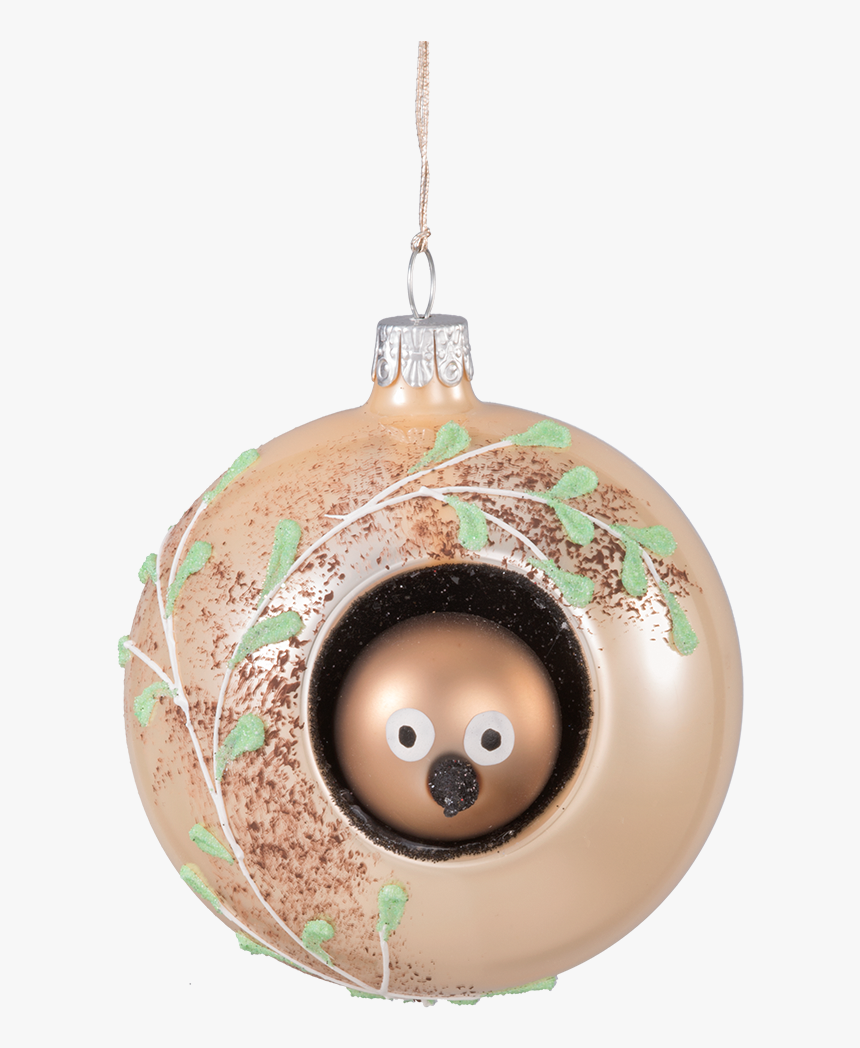 Glass Bauble With A Bird Peeking Out, 8 Cm - Christmas Ornament, HD Png Download, Free Download
