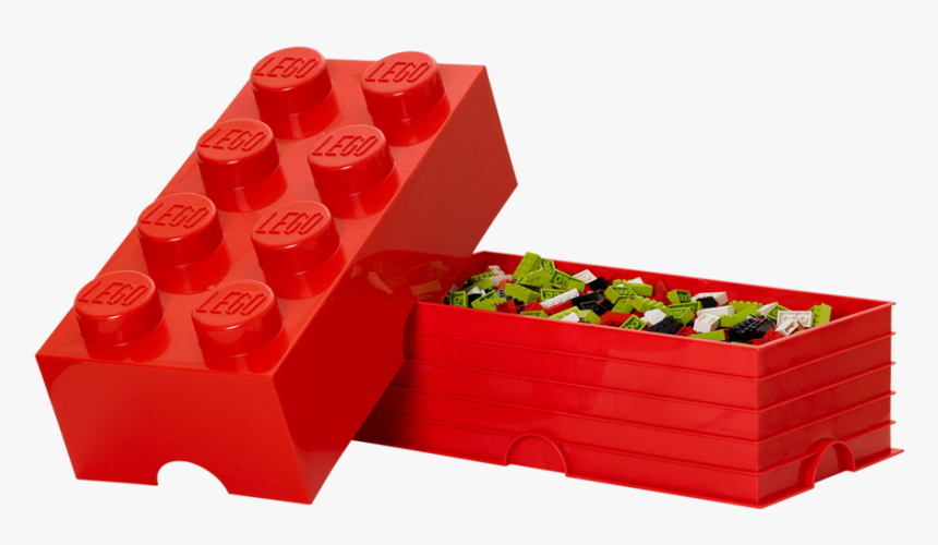 4004 Lego Storage Brick 8 Bright Red Open W - Lego Storage Containers Red, HD Png Download, Free Download
