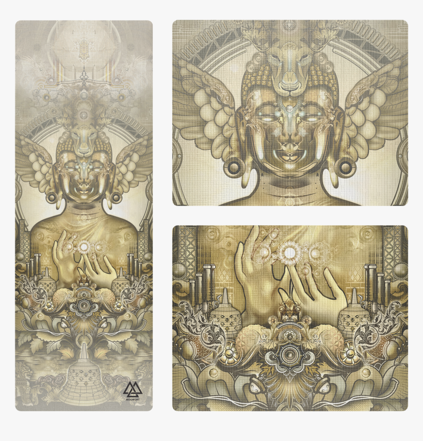 The Golden Elixir Yoga Mat - Pinecone Buddha, HD Png Download, Free Download