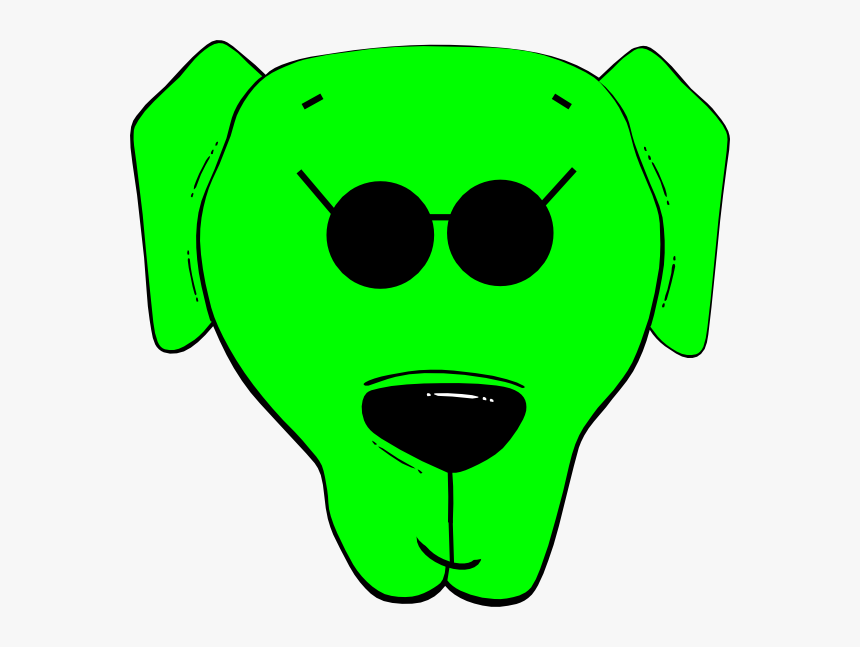 Green Cool 2 Clipart - Cartoon Dog Face, HD Png Download, Free Download