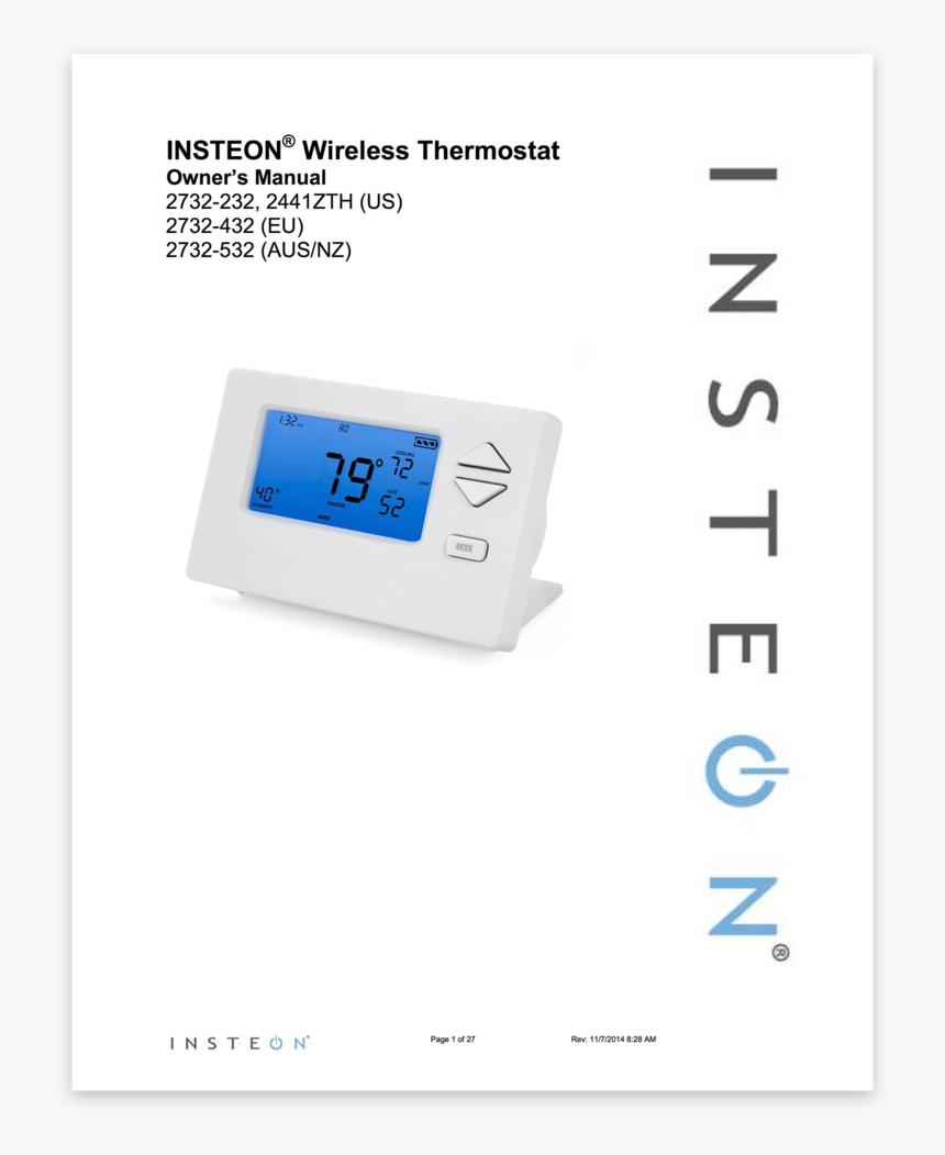 Owners Manual English - Insteon, HD Png Download, Free Download
