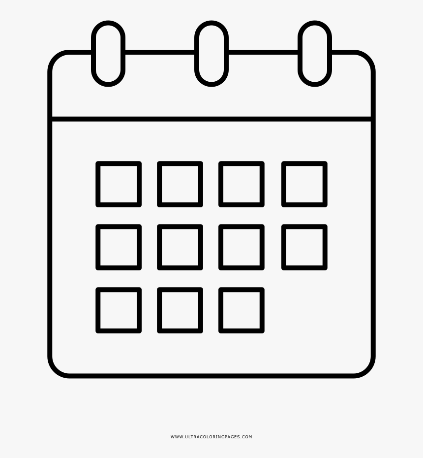 Monthly Calendar Coloring Page - Desenho De Calendário Png, Transparent Png, Free Download