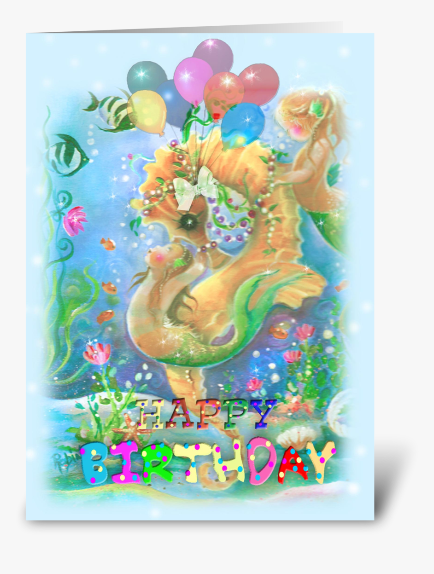 Birthday, Balloons, And Sea Life Greeting Card - Sea Life Happy Birthday, HD Png Download, Free Download