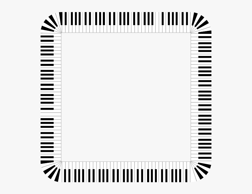 Piano Keys In A Square Frame - Music Border Transparent Background, HD Png Download, Free Download