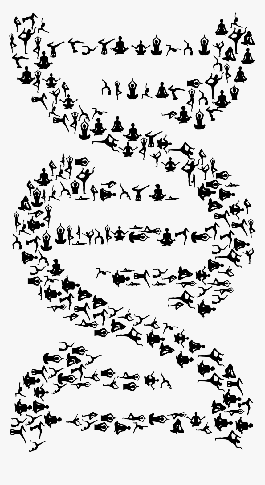 This Free Icons Png Design Of Yoga Dna Black , Png - Double Helix Dna Black And White, Transparent Png, Free Download