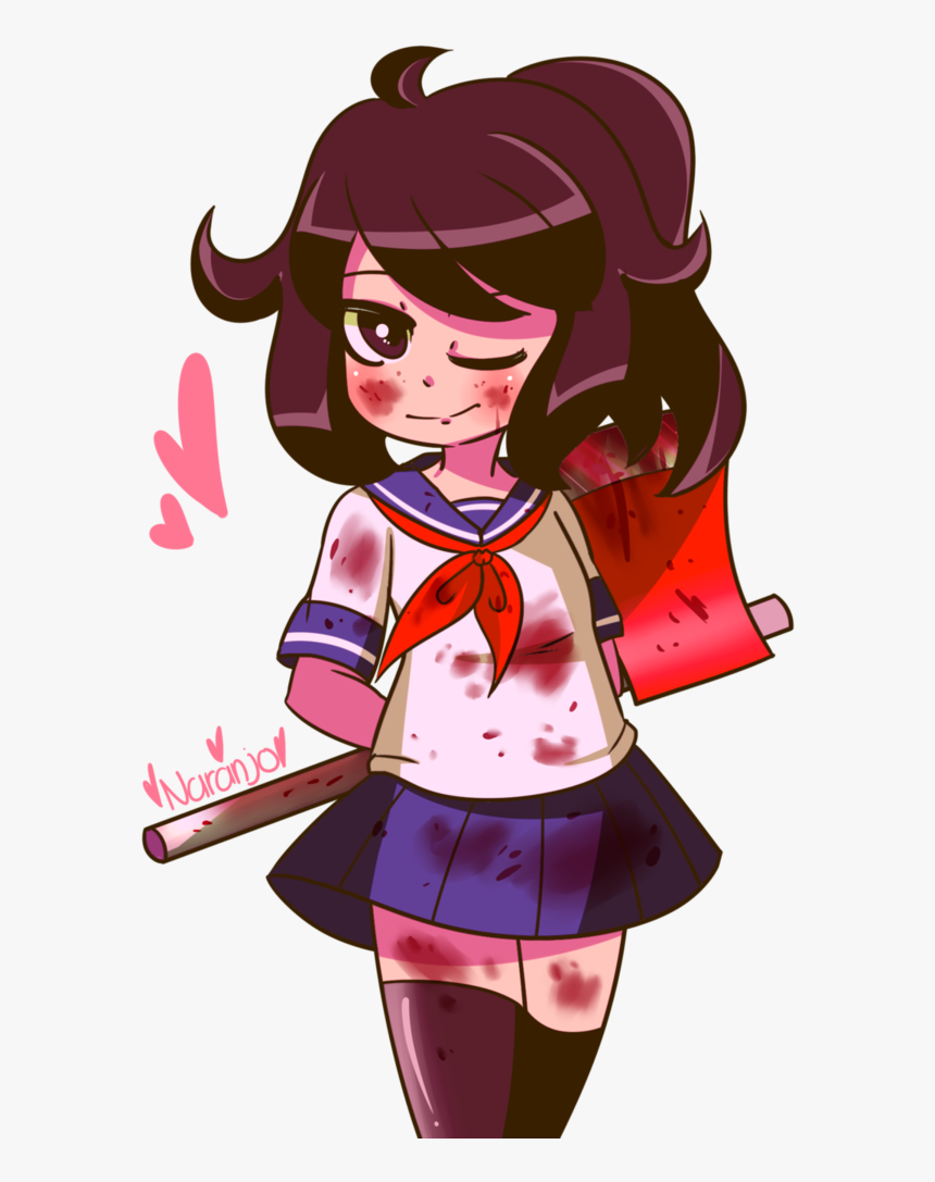 Bloody Yandere Chan By Marynaranjo - Yandere Chan Fanart, HD Png Download, Free Download