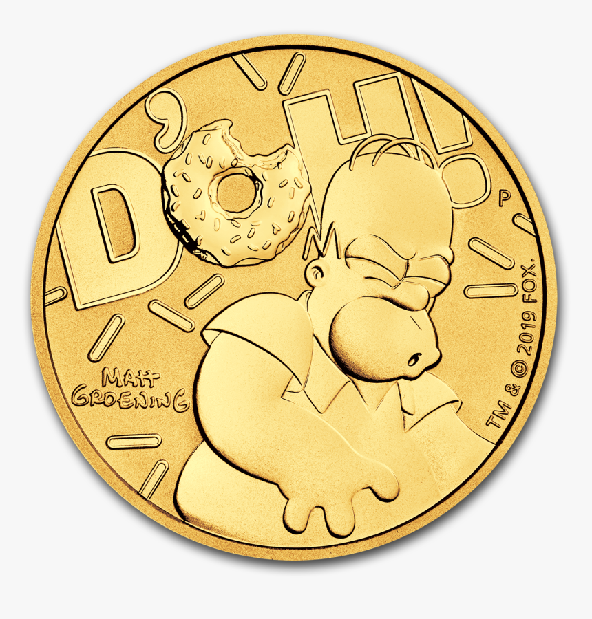 Homer Simpson Gold Coin, HD Png Download, Free Download