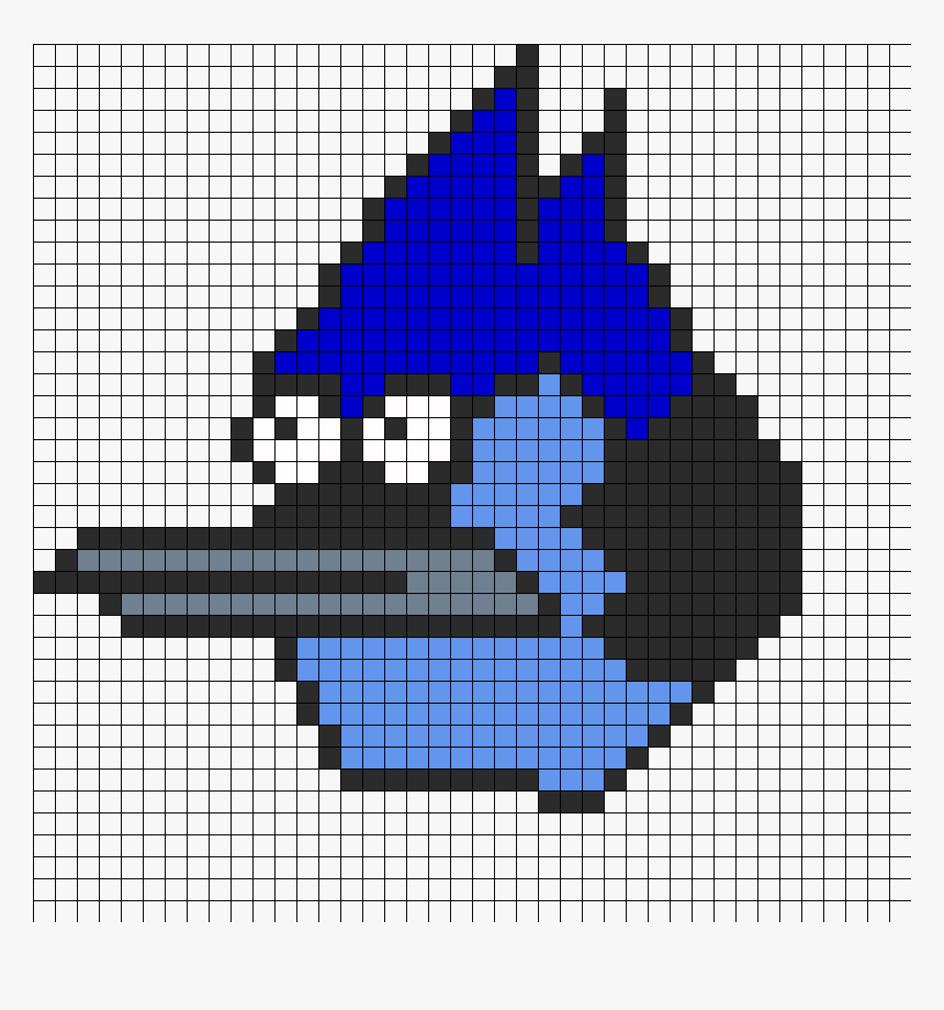 Mordecai Perler Bead Pattern / Bead Sprite - Muscle Man Perler Beads, HD Png Download, Free Download