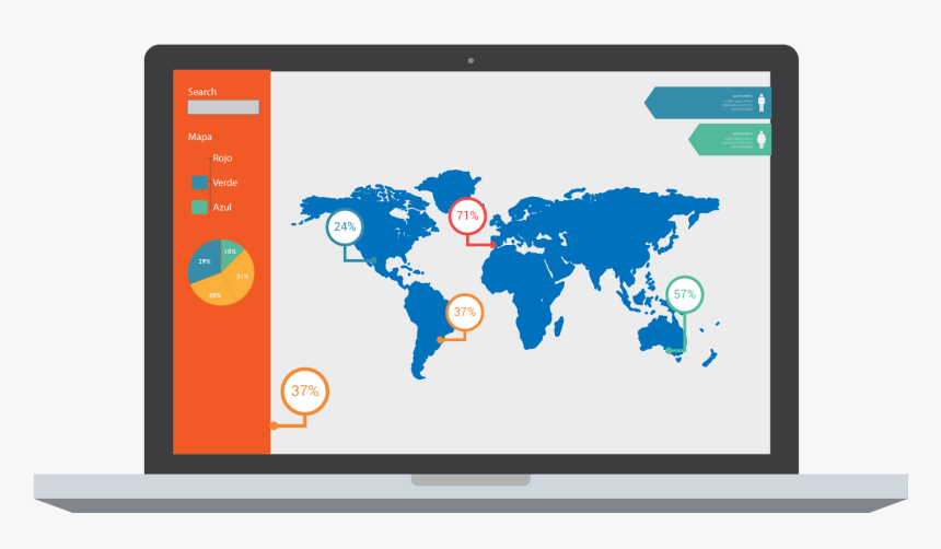 Desarrollo De Software Para Optimizar Procesos - World Map Stencil, HD Png Download, Free Download