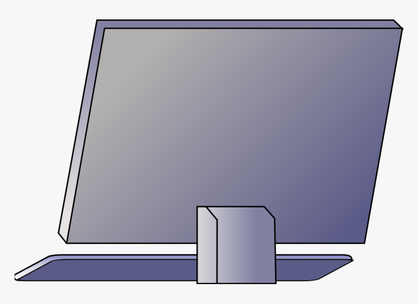 Computer Monitor,angle,flat Panel Display - Back Of A Computer Monitor, HD Png Download, Free Download