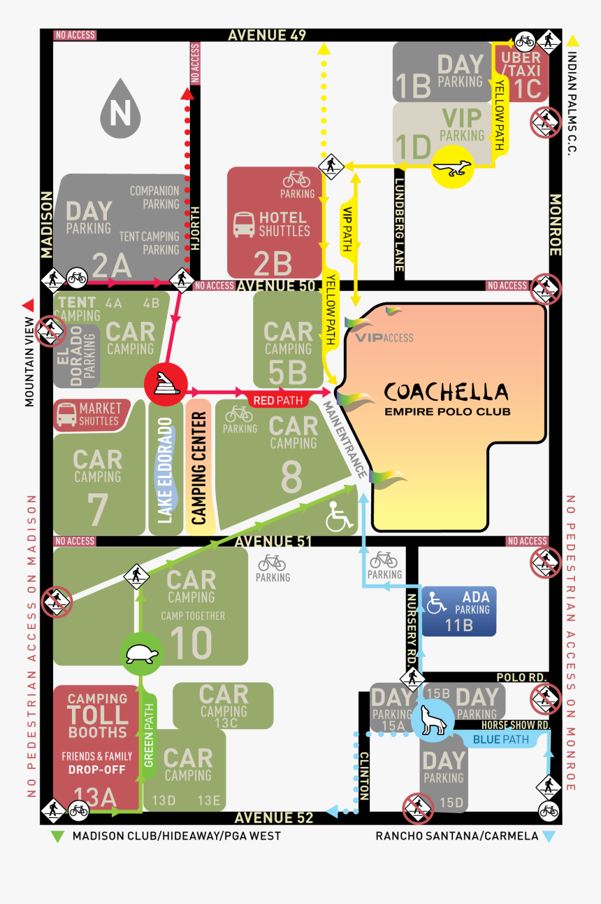 Coachella 2018 Festival Map Coachella Stage Map 2019, HD Png Download