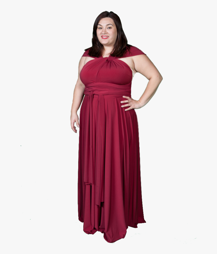 Untitled 1074 Rhoda Burgundy - Plus Size Convertible Dress, HD Png Download, Free Download