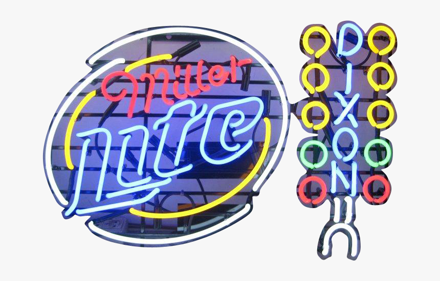 Miller Lite Dixon Drag Lights Neon Sign - Circle, HD Png Download, Free Download