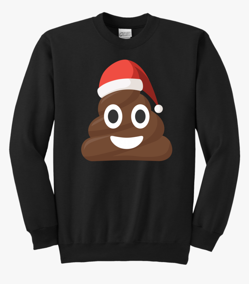 Funny Christmas Poop Emoji Santa Hat Shirts - Crew Neck, HD Png Download, Free Download