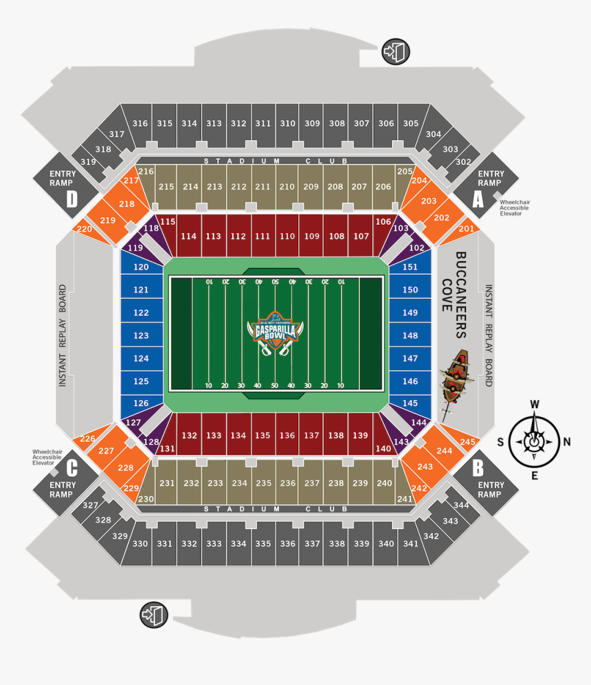 2019 stadium chart - raymond james stadium seat map, hd