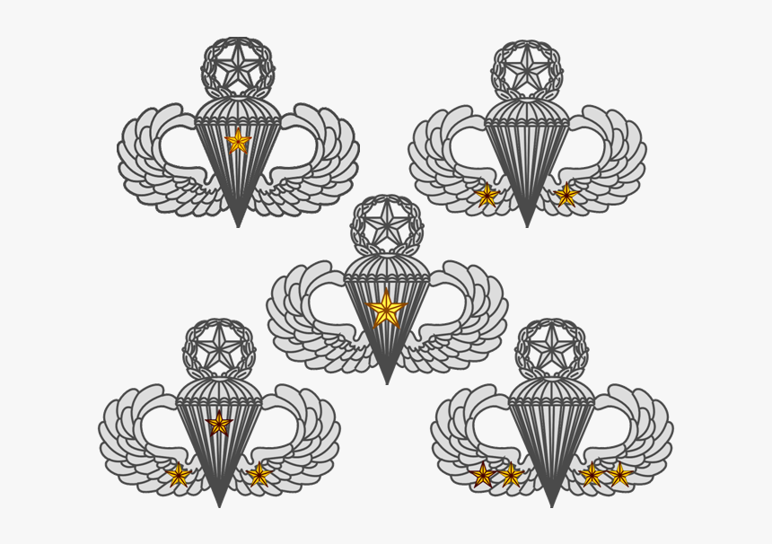 Us Army Master Parachutist Badges With Combat Jump - Illustration, HD Png Download, Free Download