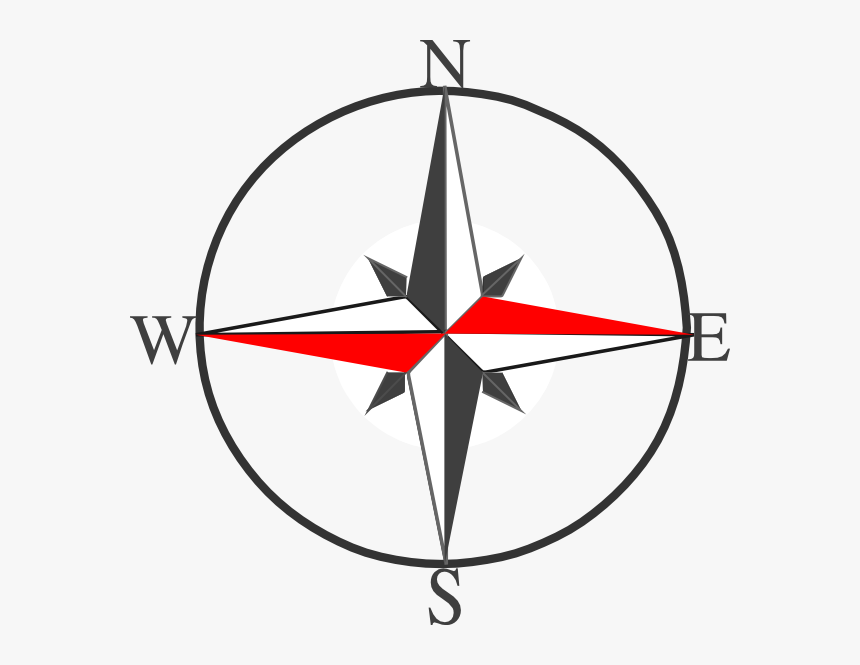 Dark Grey Compass Svg Clip Arts - Symbol Of North South East West, HD Png Download, Free Download