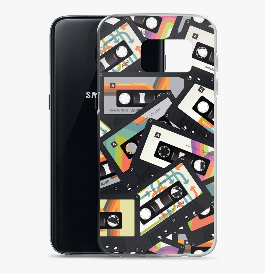 4698 Mockup Case With Phone Default Samsung Galaxy - 80's Cassette Tape Png, Transparent Png, Free Download