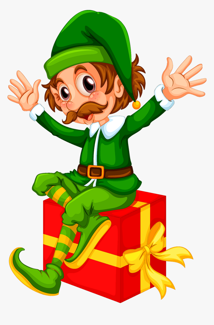 Christmas Present Elf Clipart, HD Png Download, Free Download